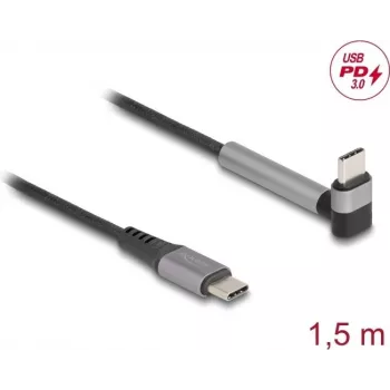USB kabelis DeLOCK 81172 1,5m USB C melns pelēks USB 2.0