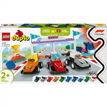 LEGO DUPLO 10445 F1 komandas sacīkšu mašīnas un piloti