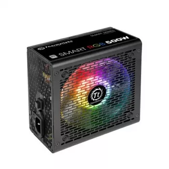 Thermaltake SMART RGB PS-SPR-0500NHSAWE-1 - Barošanas bloks (iekšējais) - ATX12V 2.3 - 80 PLUS - Maiņstrāva 230 V - 500 vati - aktīvā PFC - Melns