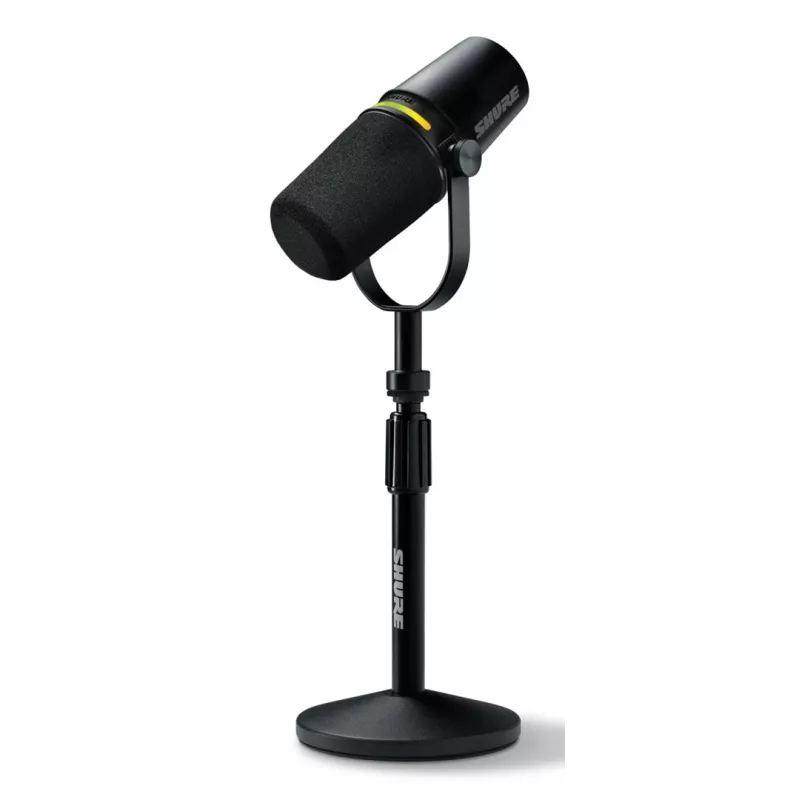 Shure MV7+-K-BNDL - pults/vokālais mikrofons ar XLR/USB-C savienotāju, melns + galda statīvs GATOR