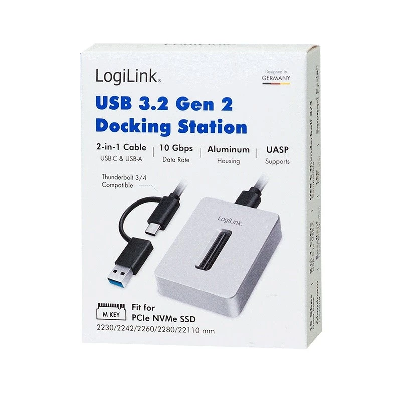 Dokošanas stacija 1 ports USB 3.2, M.2 NVMe