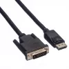 Roline - Video kabelis - DisplayPort (vīr.) uz DVI-D (vīr.) - 2 m - Rokskrūves - Melns