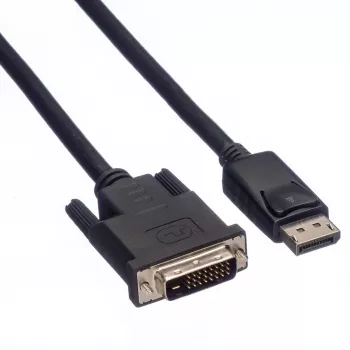 Roline - Video kabelis - DisplayPort (vīr.) uz DVI-D (vīr.) - 2 m - Rokskrūves - Melns