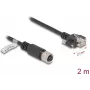 Tīkla kabelis DeLOCK M12 Kabelis D-kodēts 4 kontaktu ligzda uz RJ45 spraudni Cat.5e 2 m melns