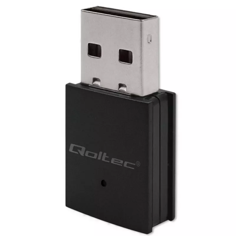 Bezvadu Mini USB Wi‑Fi adapteris QOLTEC 57007 — vienas joslas 2,4 GHz, līdz 150 Mb/s, iekšējā antena