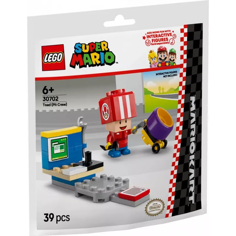 Konstrukciju rotaļlieta LEGO Mario Kart Toad Pit Crew polimaisa 30702 mazs komplekts minifigūra aksesuārs