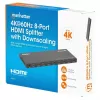 Manhattan 4K@60Hz 8 portu HDMI sadalītājs ar pazeminātu izšķirtspēju, sadala vienu HDMI ieeju astoņās HDMI izejās (1x8), 18G, EDID pārslēgs izšķirtspējas pazemināšanai, melns