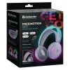 Bezvadu galvas siksnas austiņas DEFENDER Freemotion B651 — binaurālas, slēgtā akustiskā sistēma, 20–20000 Hz, 105 dB, USB-C, AUX