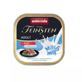 ANIMONDA Vom Feinsten Adult Milkies ar liellopu gaļu piena mērcē - mitrā kaķu barība - 100g