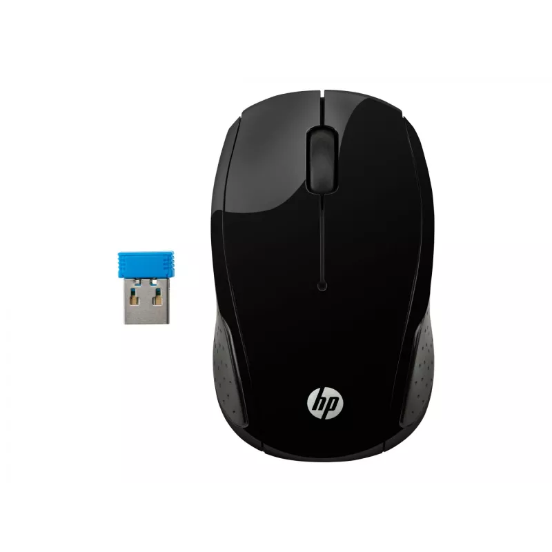 HP bezvadu pele 200, piemērota abām rokām, optiska, RF bezvadu, 1000 DPI, melna