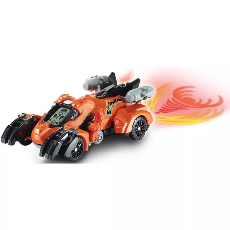 Transformējamā rotaļu figūra VTech Fire-T-Rex 80-538004 — elektroniska rotaļlieta, kas pārvēršas par dinozauru
