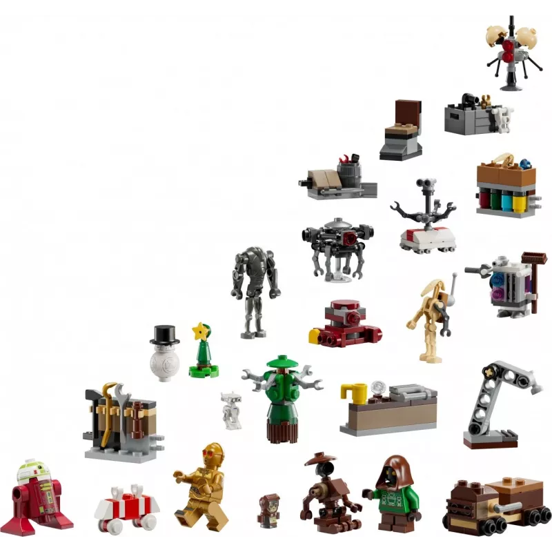 Konstruktoru rotaļlieta LEGO Star Wars Advent Calendar 2025 — komplekts 75418, sezonālas būvējamas minifigūras un modeļi