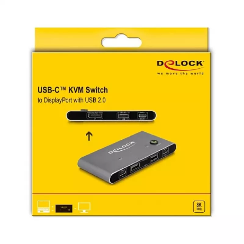 KVM slēdzis DeLOCK 11487 USB 8K Ultra HD 144 Hz