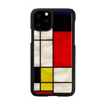 Viedtālruņa maciņš iKins iPhone 11 Pro Mondrian Melns — aizsargapvalks, ciets apvalks, precīzi izgriezumi