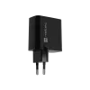 Vadu mobilo ierīču lādētājs NATEC NUC-2145, 65W, USB-C PD 3.0 + QC 3.0, 1x USB-C, 1x USB-A, 110–240V, melns