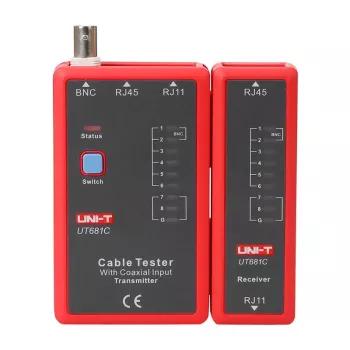 Tīkla kabeļu testeris UNI-T UT681C ar LCD displeju un kabeļa garuma mērīšanu