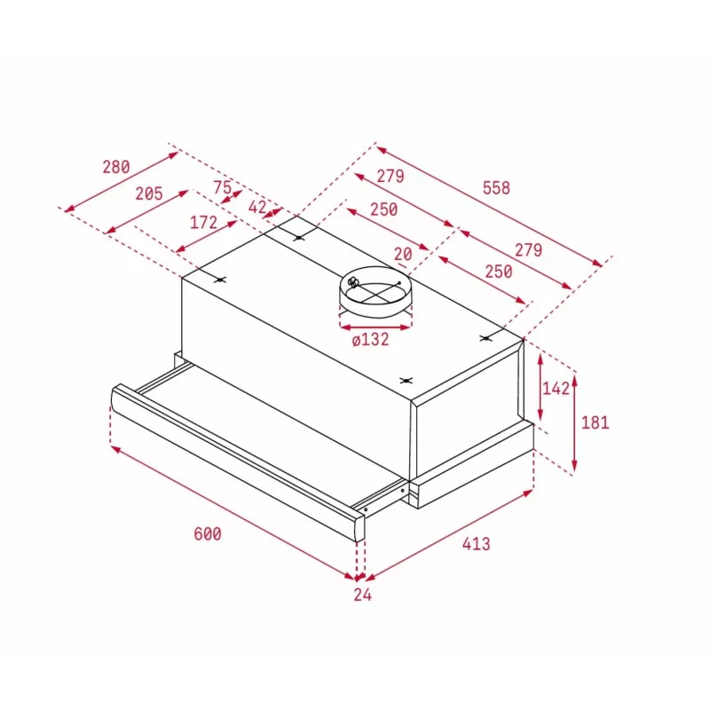Daļēji iebūvējams nosūcējs Teka TL 6310, Metāla filtrs, Trokšņa līmenis: N/A