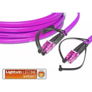 Lightwin augstas kvalitātes plakans dupleksais LWL komutācijas kabelis, MM OM4, LC - LC LWL komutācijas kabelis (LDP-50 LC-LC 50.0 OM4 FD)
