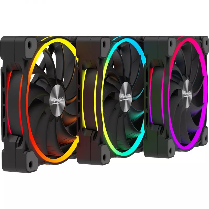 ALPENFÖHN Wing Boost 3 120mm ARGB korpusa ventilatori, 3 gab. iepakojumā, melni