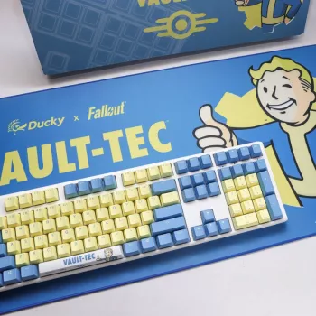 Ducky x Fallout Vault-Tec Limited Edition One 3 spēļu tastatūra + peļu paliktnis - MX-Silent-Red (US)