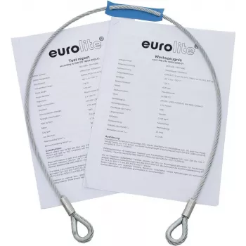 Tērauda trose EUROLITE 5801048G 1000 x 4 mm sudraba ar uzmavu