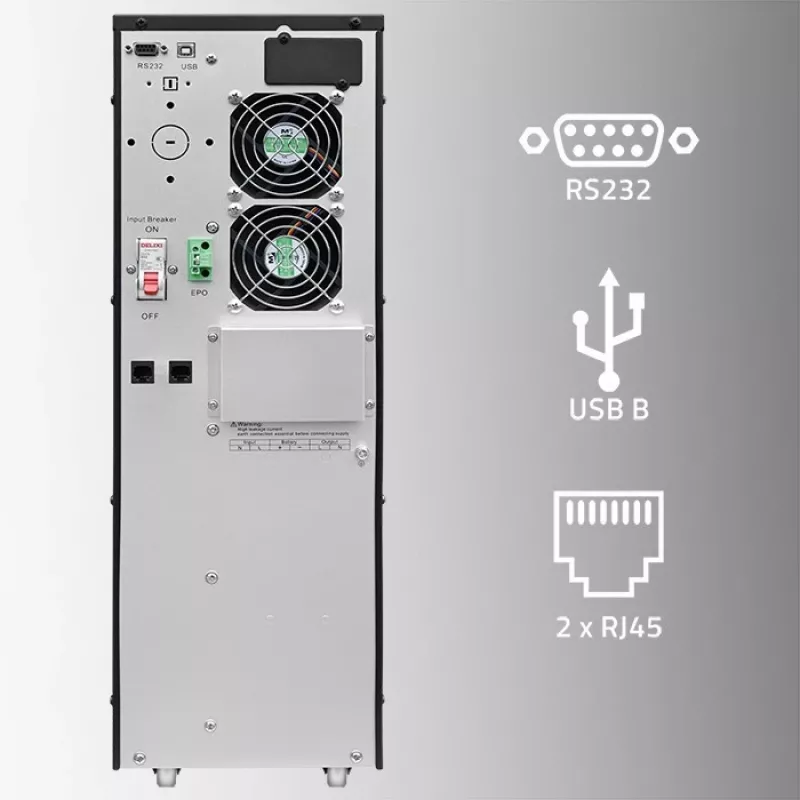 Nepārtrauktās barošanas avots QOLTEC 52283 6kVA 6000W PF 1.0