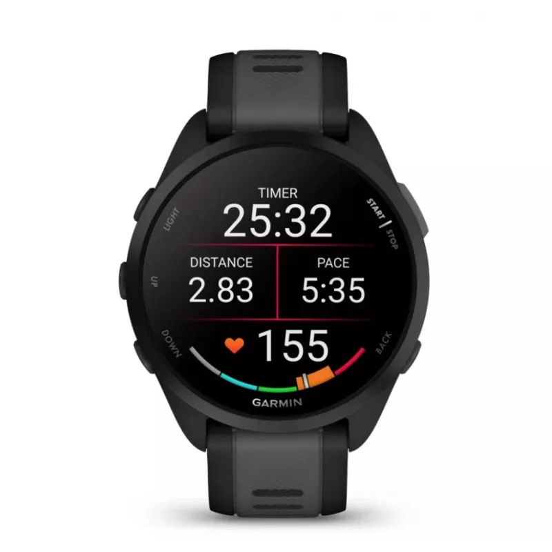 Garmin Forerunner 165 3,05 cm (1.2) AMOLED 43 mm digitāls 390 x 390 pikseļi skārienjūtīgs melns GPS (satelīts)