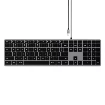 Satechi plāns W3 tastatūra USB-C ar ciparu paneli (pelēka)