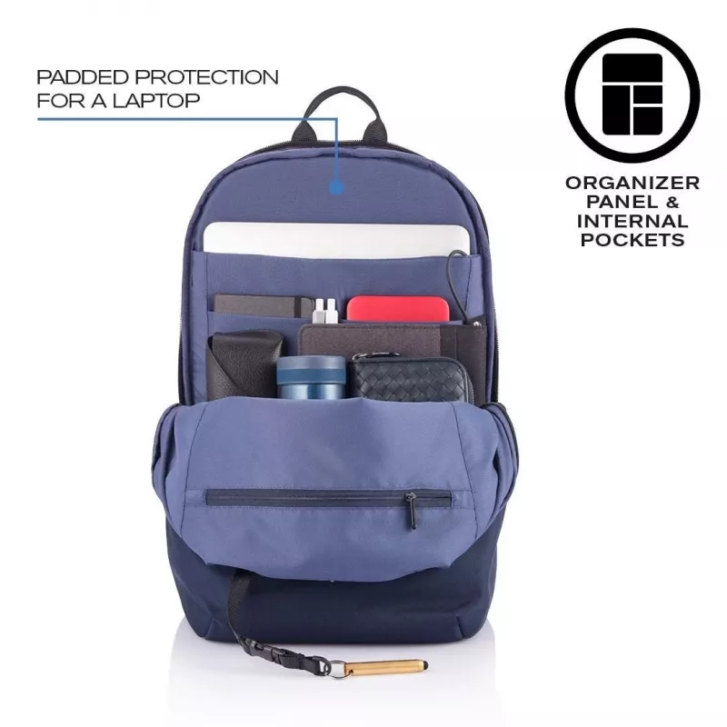Ikdienas mugursoma XDDESIGN Bobby Soft ar 15,6 collu klēpjdatora nodalījumu, 16 l, tumši zila, PET