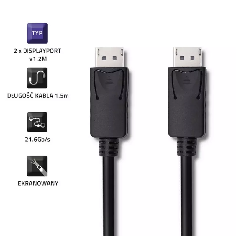 DisplayPort v1.2 vīrišķais, 4K, 1,5 m