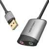 Vention USB ārējā skaņas karte 0,15 m pelēka metāla