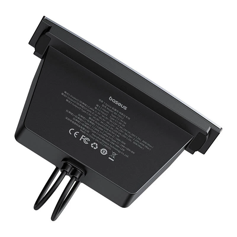 Hub Baseus T-Space ar USB-C uz Lightning kabeļiem Tesla automašīnām (melns)