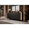 Kumode cama meble FARO KOM200 CZ — 2000×420×820 mm, matēti melns rāmis, ozolkoka frontes
