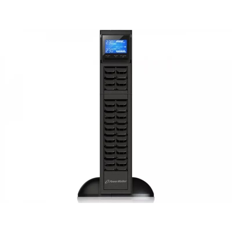 PowerWalker VFI 1000CRM LCD nepārtrauktās barošanas avots (UPS) Dubultās pārveidošanas (Online) 1 kVA 800 W 3 AC kontaktligzdas