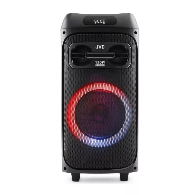Party speaker JVC XS-EP514B — stereo portatīvais skaļrunis, 150 W RMS, Bluetooth 5.0, TWS, 4000 mAh baterija, karaoke, FM, melns