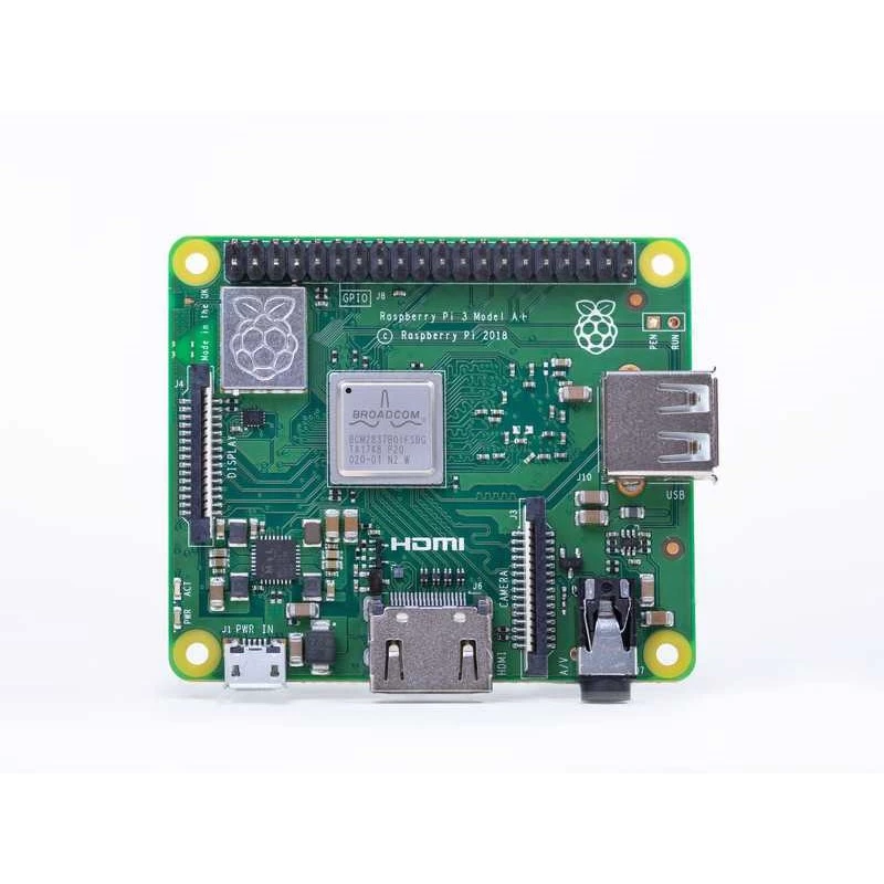 Raspberry Pi 3 Model A+ - Vienplates dators - Broadcom BCM2837B0 / 1,4 GHz - RAM 512 MB - 802.11a/b/g/n/ac, Bluetooth 4.2 (Raspberry Pi 3 Model A+)