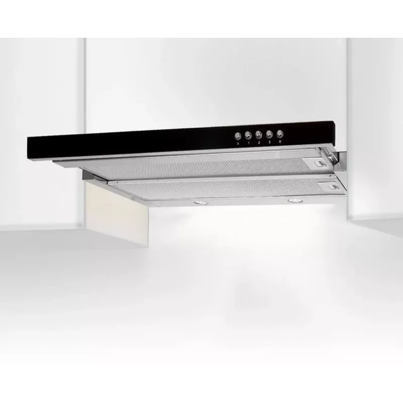 Akpo WK-7 Light Glass 50 zemskapja tvaika nosūcējs Nerūsējošais tērauds, Melns