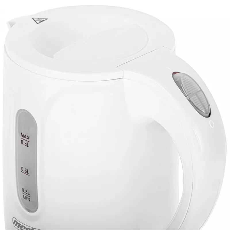Mesko tējkanna | MS 1376 | Elektriskā | 850 W | 0,8 L | Plastmasa | 360° grozāma pamatne | Balta