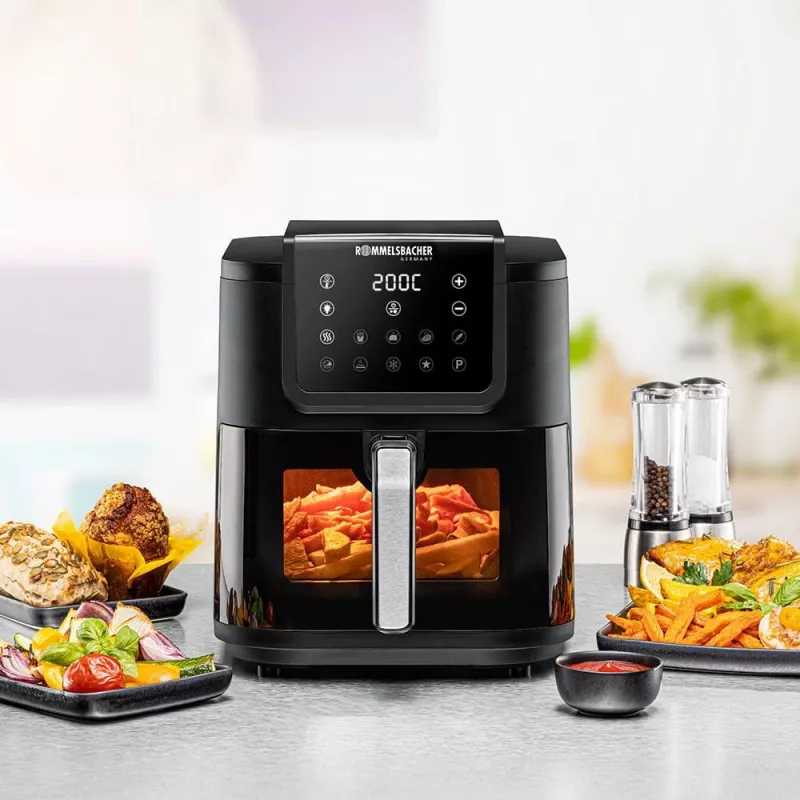 Rommelsbacher FRH 1700 Single 8 L karstā gaisa fritieris 1700 W ar 10 programmām un LED displeju