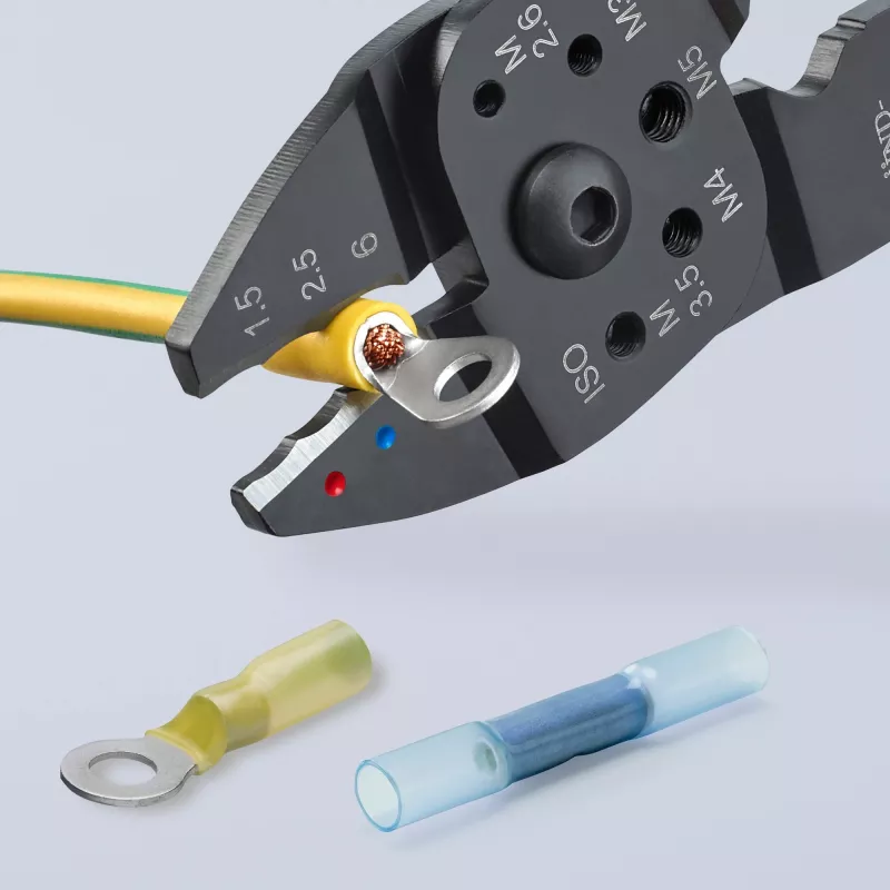 Knipex 97 21 215 kabeļu gofrēšanas knaibles Gofrēšanas instruments Melns, zils, sarkans