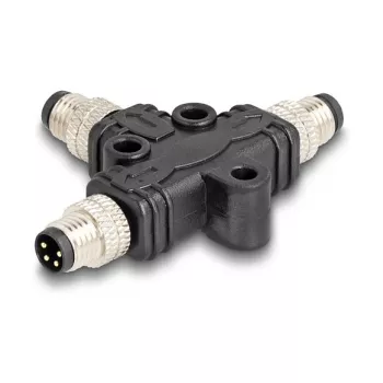 Kabeļu sadalītājs DeLOCK M8 T-Splitter A-coded 4 pin 1 x male to 2 x male