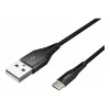 NATEC kabelis USB-C/A 2.0 1m prati LED melns neilons