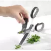 Virtuves šķēres GEFU 12660 — nerūsējošā tērauda asmeņi, plastmasas rokturis, garums 191 mm, platums 80 mm
