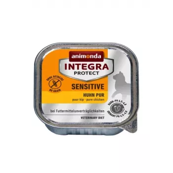 Mitrā kaķu barība Animonda Integra Protect Sensitive Pure Chicken 100 g, bez graudiem, bez lipekļa, pieaugušiem kaķiem, alerģiju atbalstam