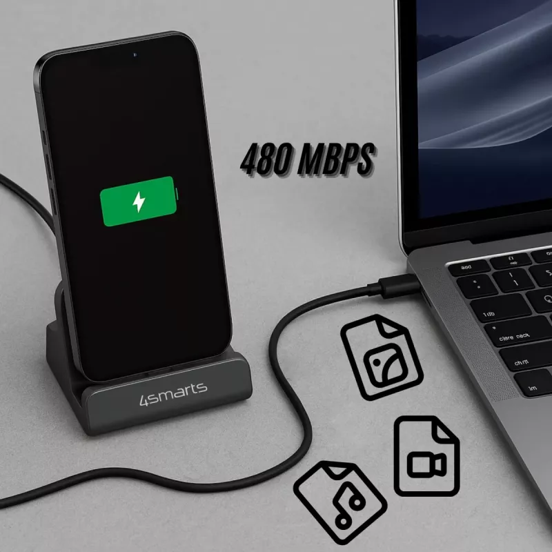 4smarts Charging Dock VoltDock USB-C 60W pelēks (541426)