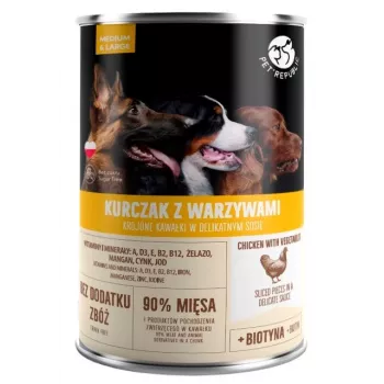 Mitrā suņu barība PetRepublic Adult Medium & Large vista ar dārzeņiem 1250 g