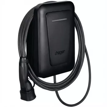 Elektroautomobiļa uzlādes stacija Hager XVL122CLM witty pro 1x22 kW Type 2 pievienots 6,5 m kabelis