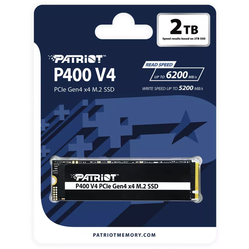 SSD disks Patriot 2TB M.2 PCIe Gen4 x4 NVMe 2.0 P400VP2TBM28H