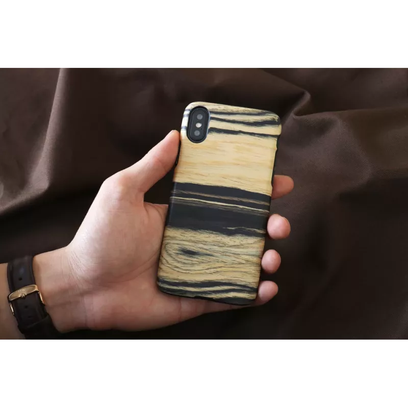 man and wood viedtālruņa maciņš iPhone X/XS — baltais melnkoks, melns