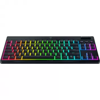 MelnsWidow V4 Low-Profile TKL HyperSpeed, spēļu tastatūra melna, DE izkārtojums, Razer Low-Profile oranža